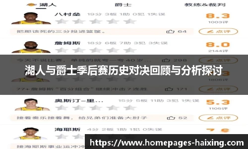 湖人与爵士季后赛历史对决回顾与分析探讨